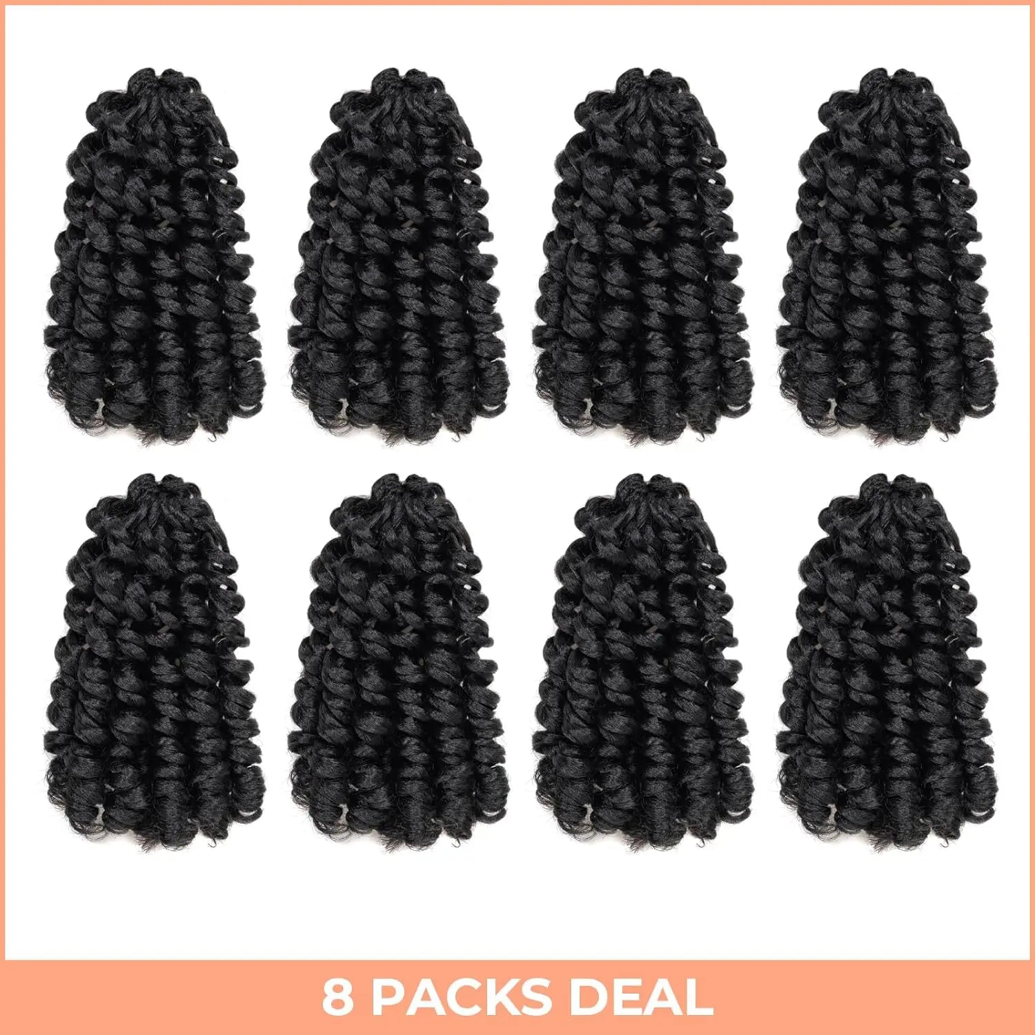 ( US ONLY) FAST SHIPPING WC | Toyotress® Wand Curl Crochet Hair - 6 Packs Jet Black Jamaican Bounce Crochet Hair, Short Bob Curly Crochet Braids Bouncy Curls Synthetic Braiding Hair Extensions Toyotress